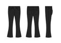 Bootcut jeans pants vector template illustration | black
