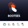 Bootees icon in different style