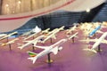 Booth of Changi Airport Group (CAG) showcasing aircraft models at Singapore Airshow