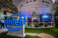 Booth of Intel Corporation at CeBIT information technology trade show