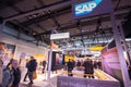 Booth of SAP company at CeBIT information technology trade show