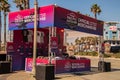 Booth selling official merchandise from The Great Pacific Airshow held in October in Huntington Beach, California