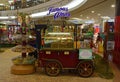 Booth with the shape of old antique car selling the popular Famous Amos cookies Royalty Free Stock Photo