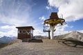 Booth on top of cableway in Alps mountains, Livigno Italy Royalty Free Stock Photo