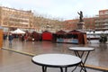 Booths decorated at the Dunkirk Christmas Market