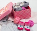 Booties and socks for a baby Royalty Free Stock Photo