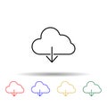 booting from the cloud multi color style icon. Simple thin line, outline vector of web icons for ui and ux, website or mobile