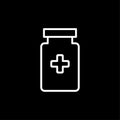 Bootle of drugs isolated icon. vector illustration eps 10. Bootle of medicines outline icon.