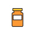 Bootle of drugs isolated icon. vector illustration eps 10. Bootle of medicines solid flat icon.