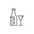 bootle, Easter, glass, wine icon. Element of easter day icon. Thin line icon for website design and development, app development. Royalty Free Stock Photo