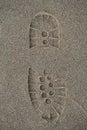 Bootprint in the sand Royalty Free Stock Photo