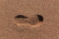 Bootprint on sand Royalty Free Stock Photo