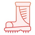 Boots flat icon. Working boots red icons in trendy flat style. Protective footwear gradient style design, designed for