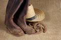 Boots, hat and Horseshoes 2 Royalty Free Stock Photo