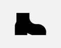 Boots Icon Shoe Footwear Work Safety Hiking High Snow Boot Vector Black White Silhouette Symbol Sign Graphic Clipart Royalty Free Stock Photo