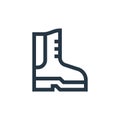 boots icon vector from music festival concept. Thin line illustration of boots editable stroke. boots linear sign for use on web Royalty Free Stock Photo