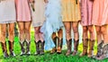 Boots and Legs of Girls in Wedding Party Royalty Free Stock Photo