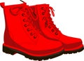 Boots red isolated on white Royalty Free Stock Photo