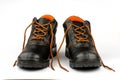 Working boots on a white background. Footwear for foot protection. men`s boots