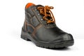 Working boots on a white background. Footwear for foot protection. men`s boots