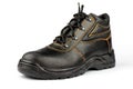 Working boots on a white background. Footwear for foot protection. men`s boots