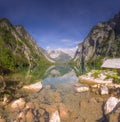 Bootshaus am Obersee lake in Berchtesgaden National Park, Alps Germany Royalty Free Stock Photo