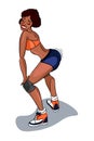 Booty shake. Twerk dance. Black woman. illustration. Royalty Free Stock Photo