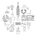 Boozer icons set, outline style Royalty Free Stock Photo