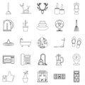 Boozer icons set, outline style Royalty Free Stock Photo