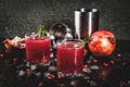 Boozy alcoholic pomegranate cocktail