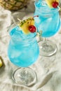 Boozy Blue Hawaii Hurricane Cocktail