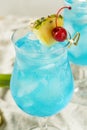 Boozy Blue Hawaii Hurricane Cocktail