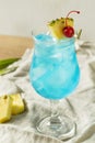 Boozy Blue Hawaii Hurricane Cocktail