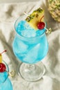 Boozy Blue Hawaii Hurricane Cocktail