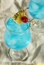 Boozy Blue Hawaii Hurricane Cocktail