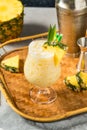 Boozy Cold Pineapple Painkiller Cocktail Royalty Free Stock Photo