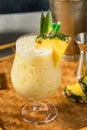 Boozy Cold Pineapple Painkiller Cocktail Royalty Free Stock Photo