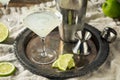 Boozy Lime Drop Martini Royalty Free Stock Photo