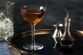 Boozy Refreshing Calvados Widows Kiss Cocktail Royalty Free Stock Photo