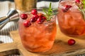 Boozy Refreshing Christmas Cranberry Cocktail Royalty Free Stock Photo