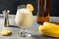 Boozy Refreshing Frozen Banana Daiquiri Royalty Free Stock Photo