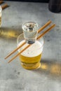 Boozy Refreshing Japanese Sake Bomb Cocktail Royalty Free Stock Photo