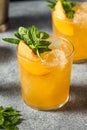 Boozy Refreshing Peach Bourbon Smash Cocktail