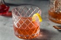 Boozy Refreshing Rye Whiskey Sazerac Cocktail