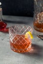 Boozy Refreshing Rye Whiskey Sazerac Cocktail