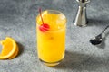 Boozy Refreshing Vodka Harvey Wallbanger Cocktail Royalty Free Stock Photo