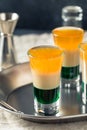 Boozy St Patricks Day Irish Flag Shots Royalty Free Stock Photo