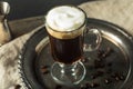 Boozy Warm Irish Coffee Cocktail Royalty Free Stock Photo