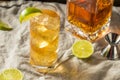 Boozy Whiskey Ginger Ale Cocktail Royalty Free Stock Photo