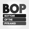 BOP - Bottom of the Pyramid acronym concept